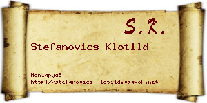 Stefanovics Klotild névjegykártya